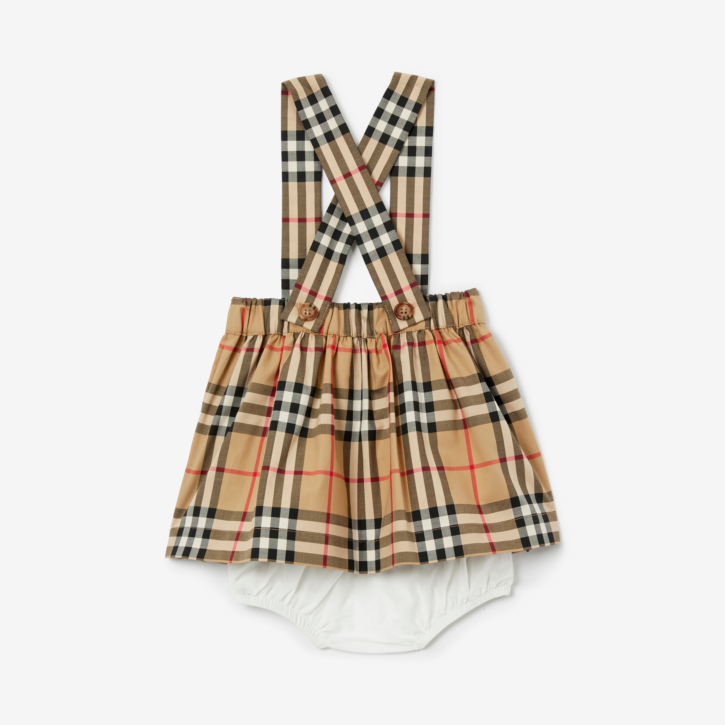 Check Three-piece Baby Gift Set in Archive Beige - Children | Burberry