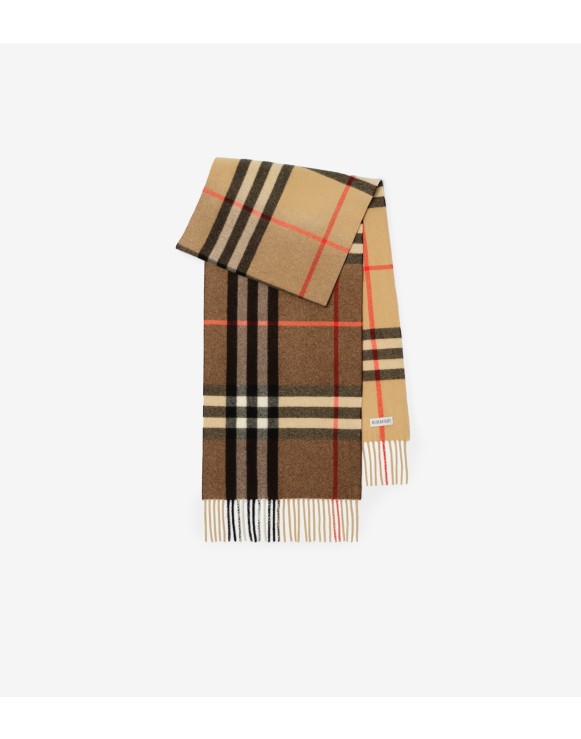 Gradient Check Cashmere Scarf