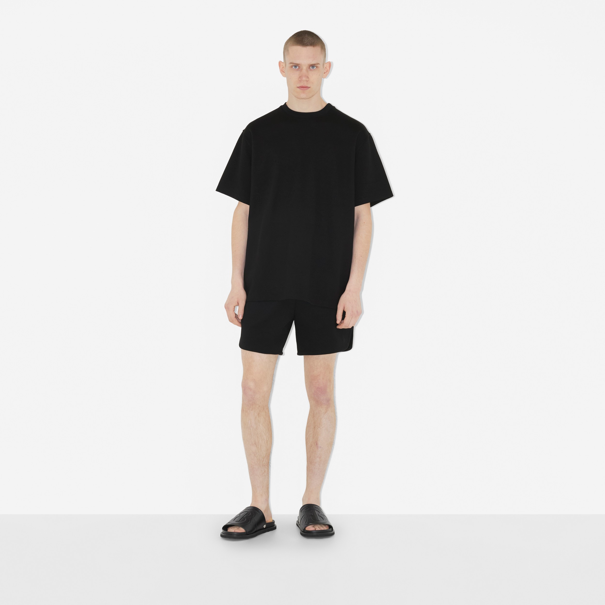 Pantalones cortos en algodón técnico con EKD en jacquard (Negro) - Hombre | Burberry® oficial - 2