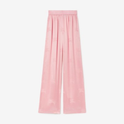 BURBERRY BURBERRY EKD SILK JACQUARD WIDE-LEG TROUSERS