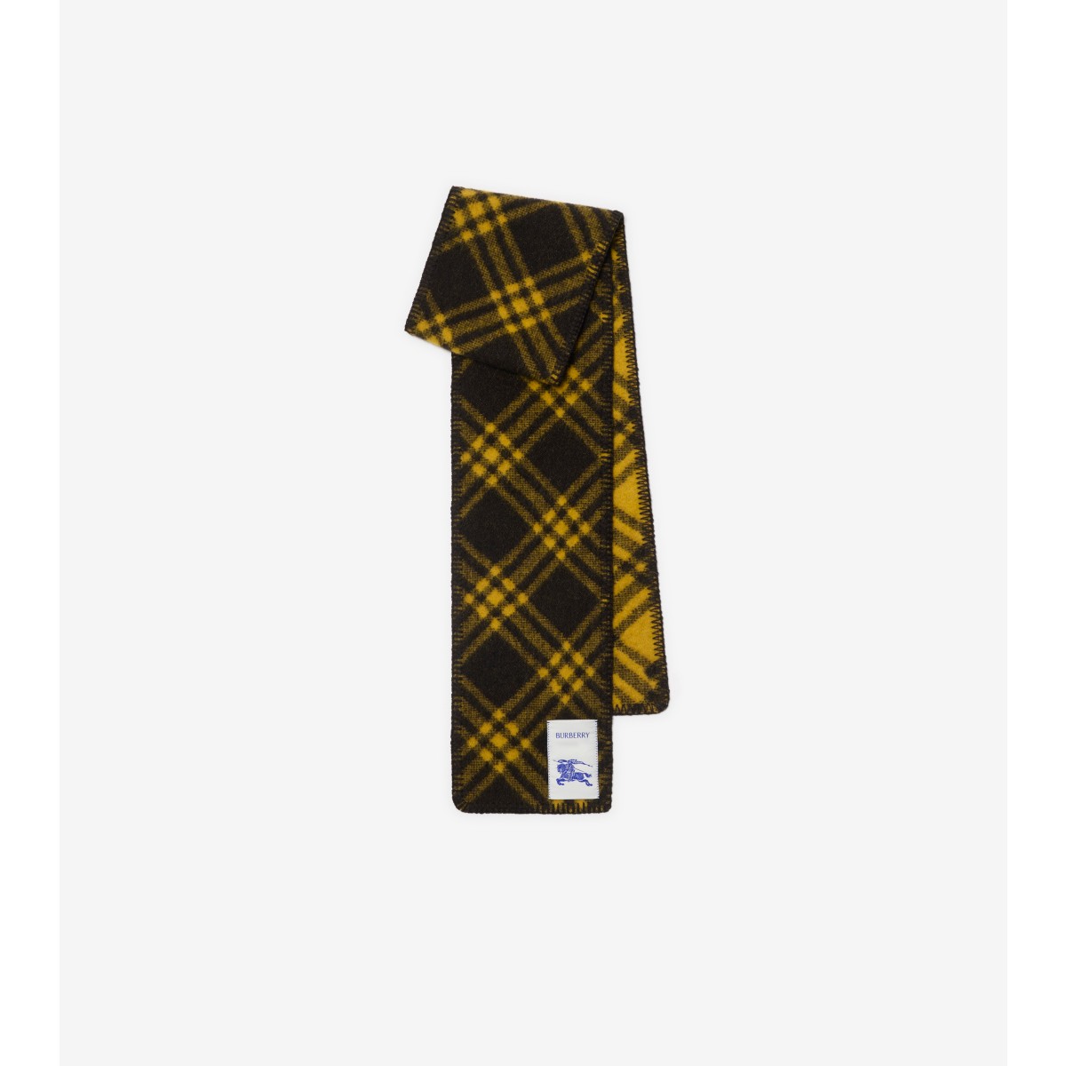  Check Narrow Wool Scarf
