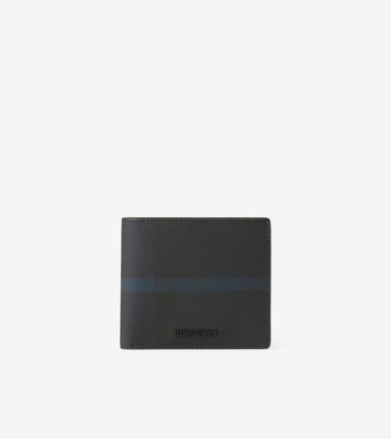 Check Bifold Coin Wallet In Navy - Men, Canvas | Burberry® Official