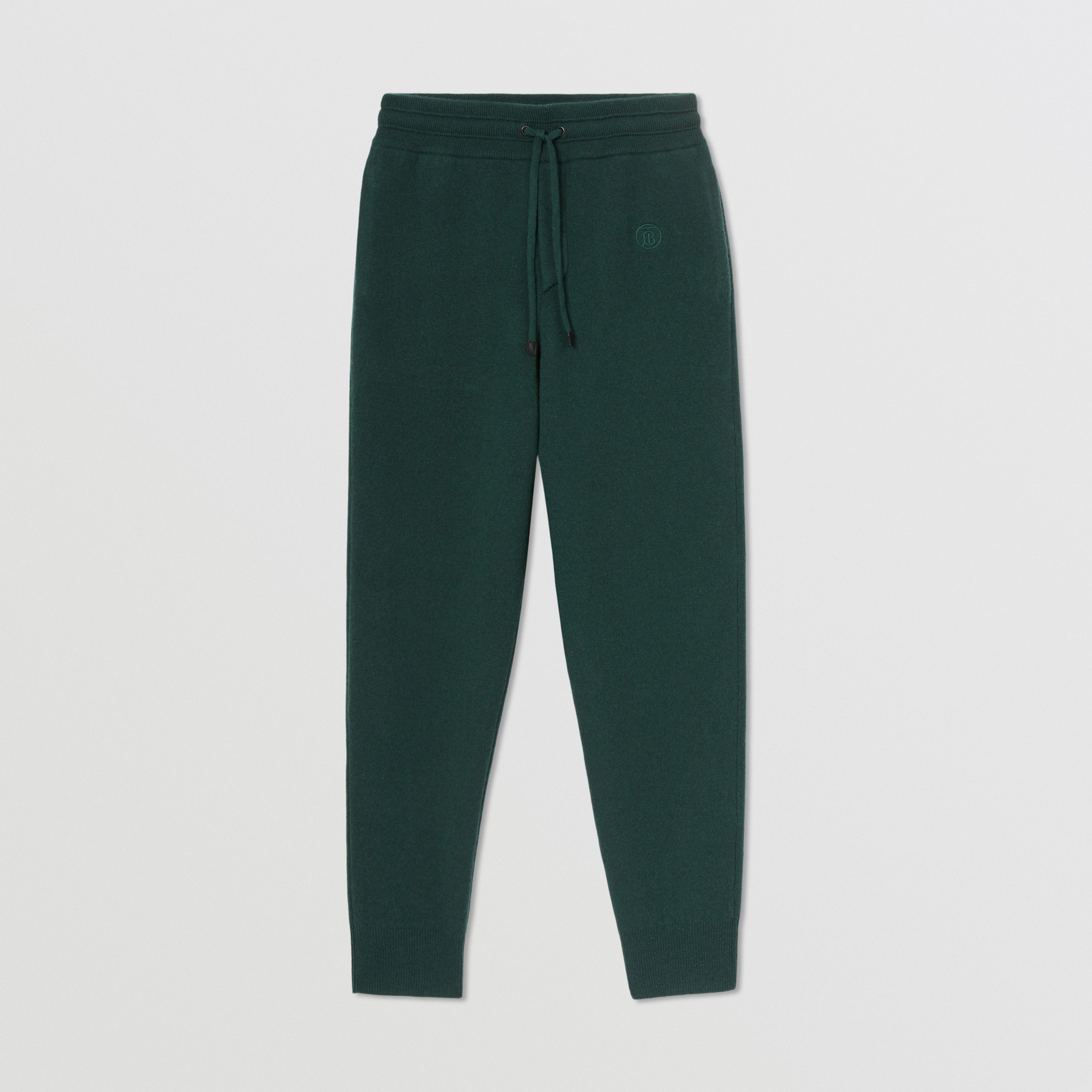Monogram Motif Cashmere Blend Jogging Pants in Bottle Green - Women | Burberry United States