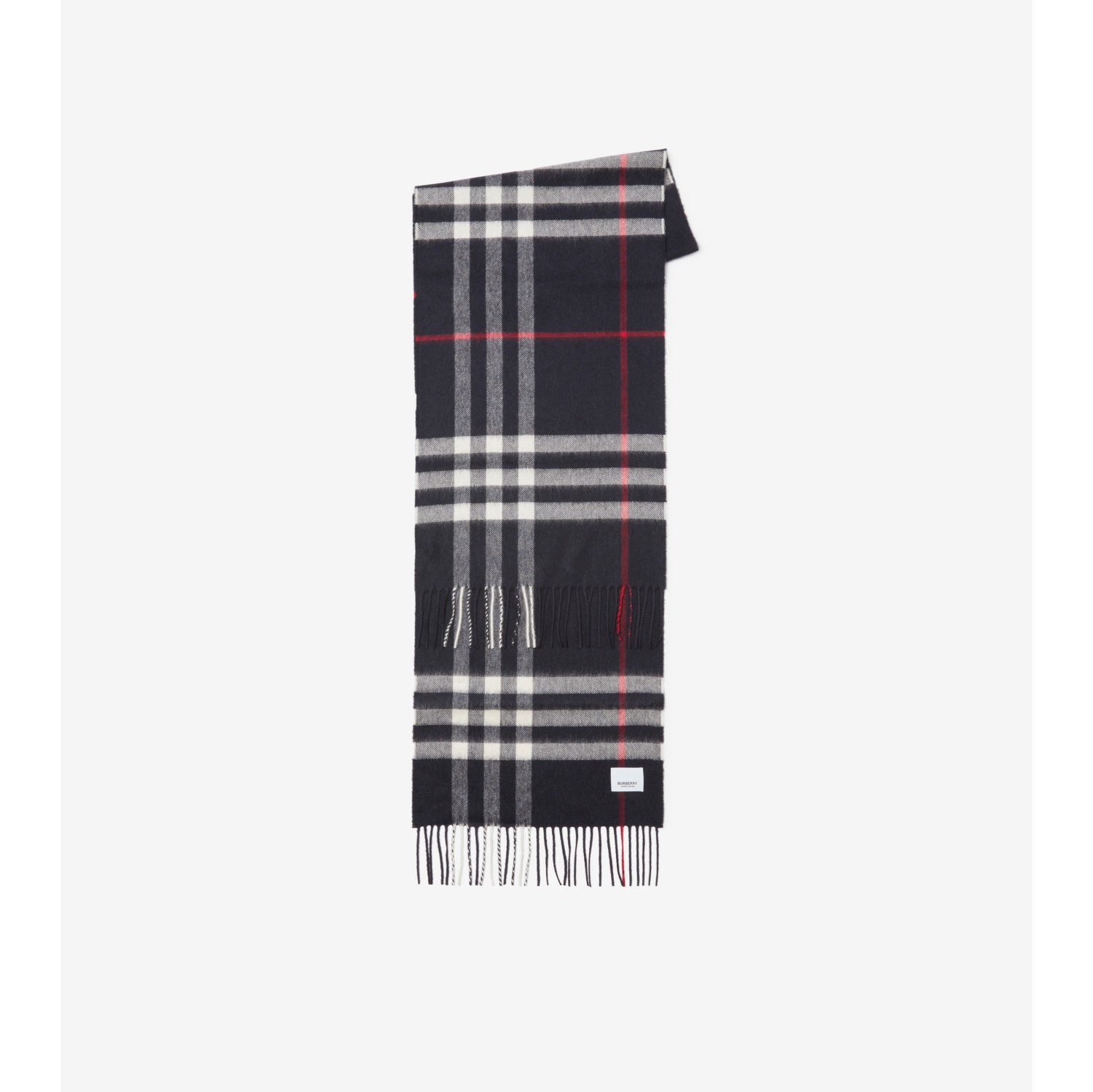 バーバリーチェック カシミアスカーフ (ネイビー) | Burberry®公式サイト