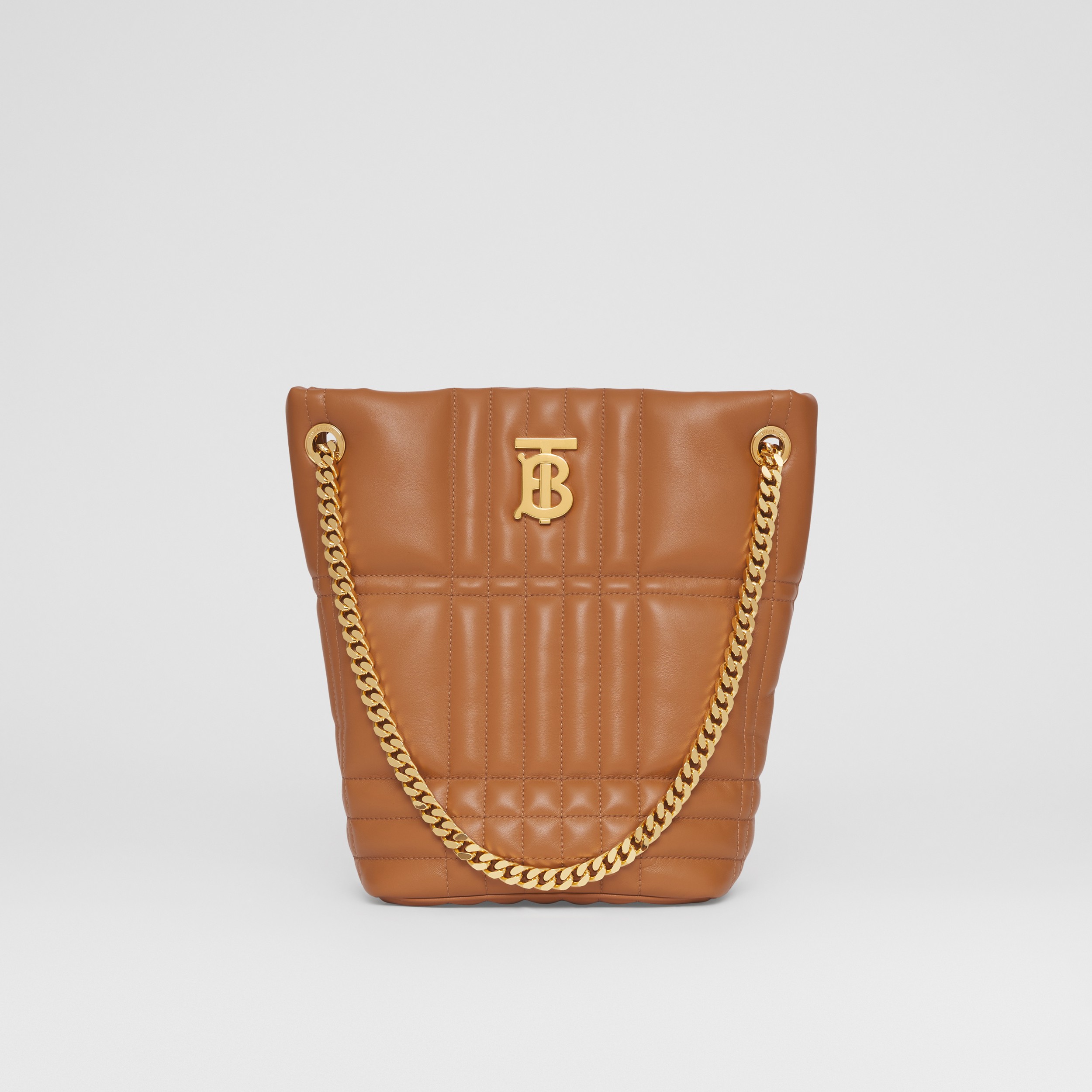 Small Quilted Lambskin Lola Bucket Bag in Maple Brown - Women | Burberry® Official - 1