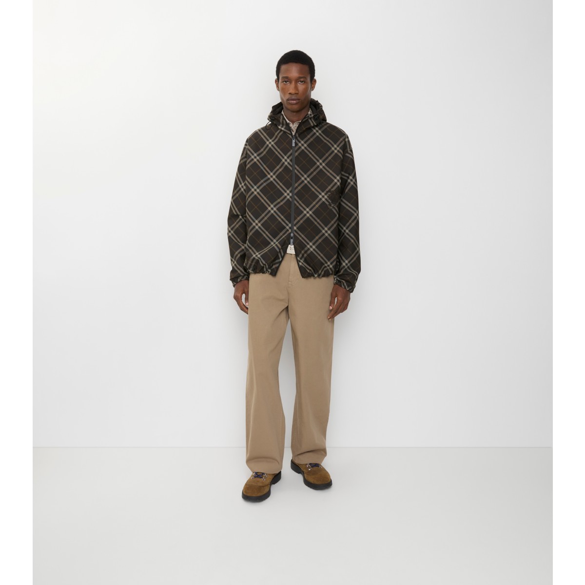  Check Reversible Hooded Jacket