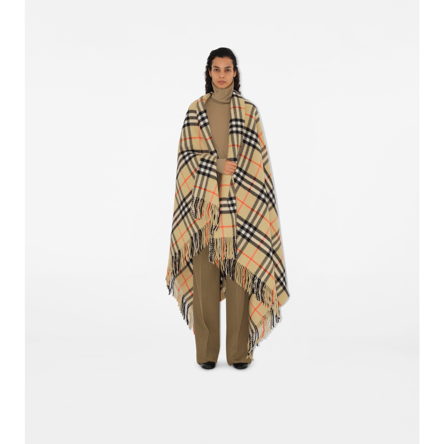 Check Wool Cashmere Blanket