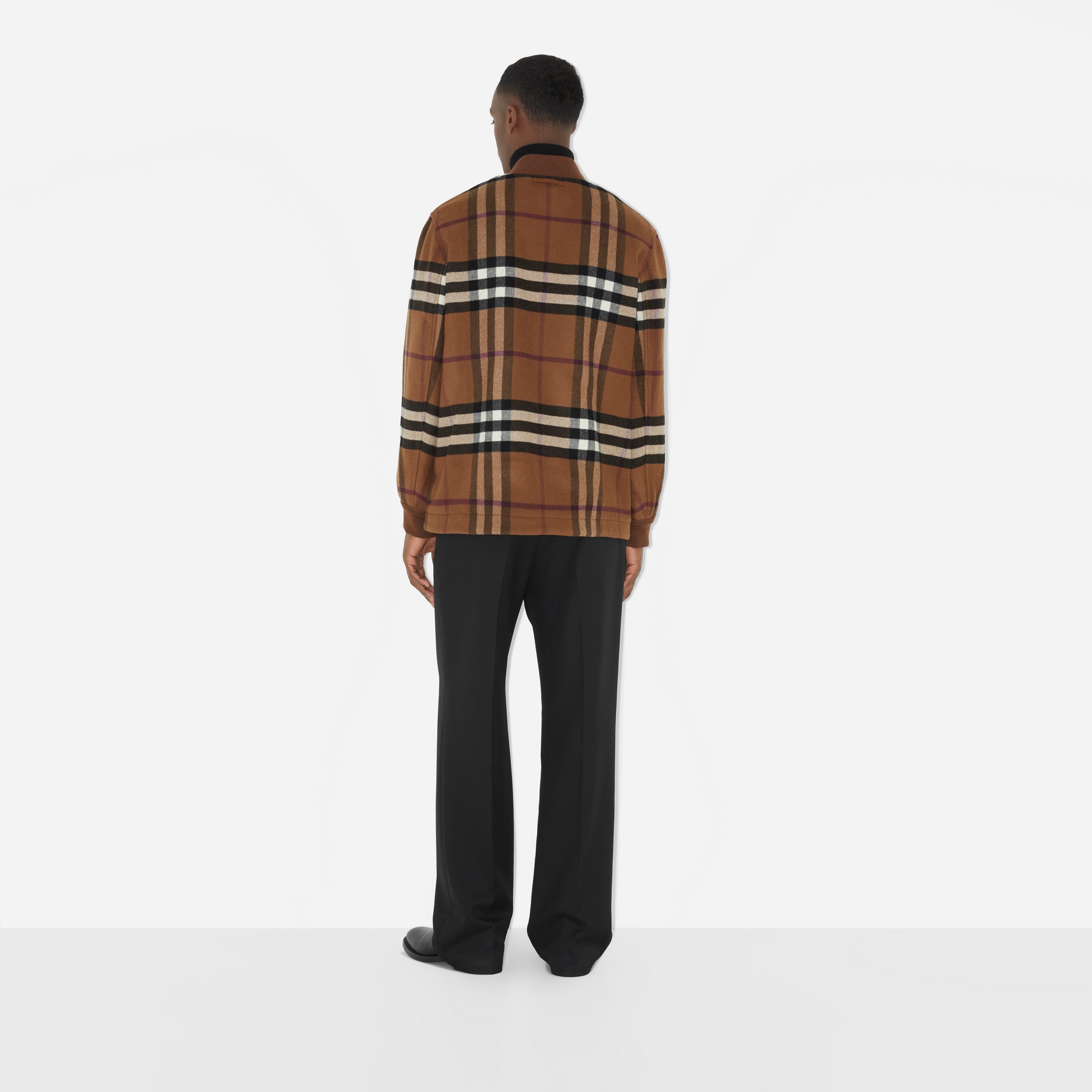 Quilted Check Wool Blend Bomber Jacket in Dark Birch Brown - Men | Burberry® Official - 4