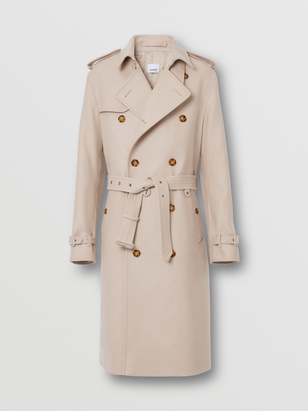 Camel Hair Wool Reconstructed Trench Coat in Soft Fawn