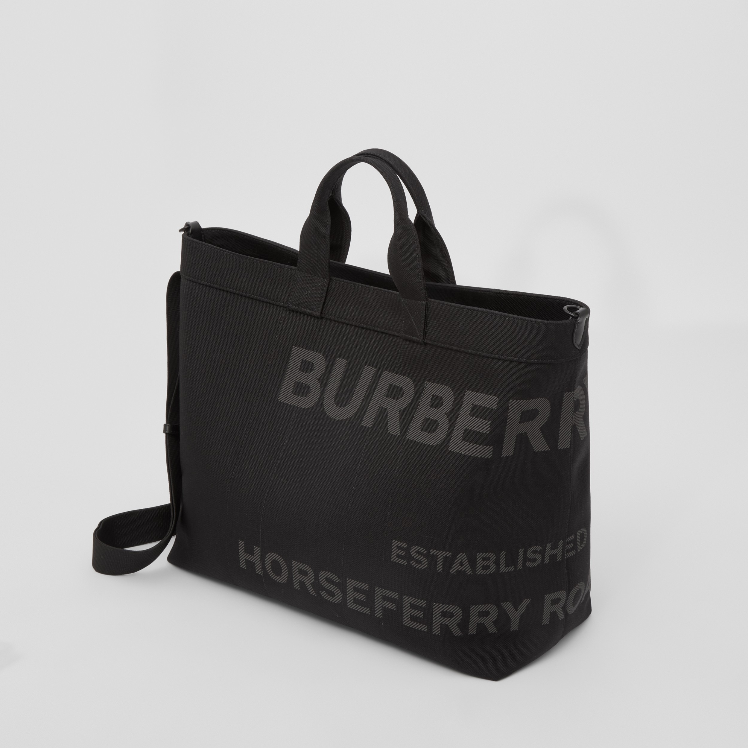 Horseferry Print Nylon Tote in Black - Men | Burberry® Official - 4