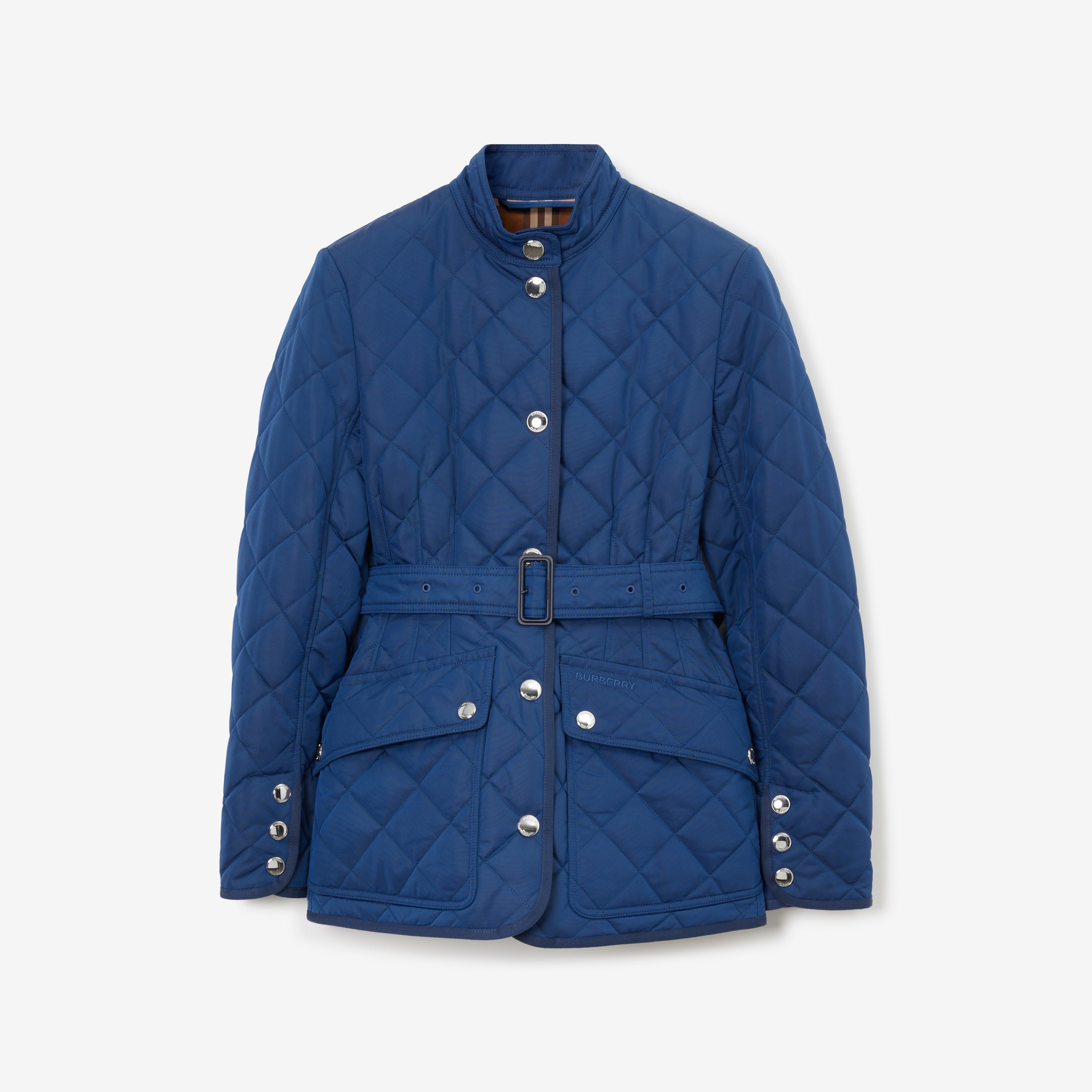 Diamond Quilted Nylon Canvas Jacket in Rich Navy - Women | Burberry® Official - 1