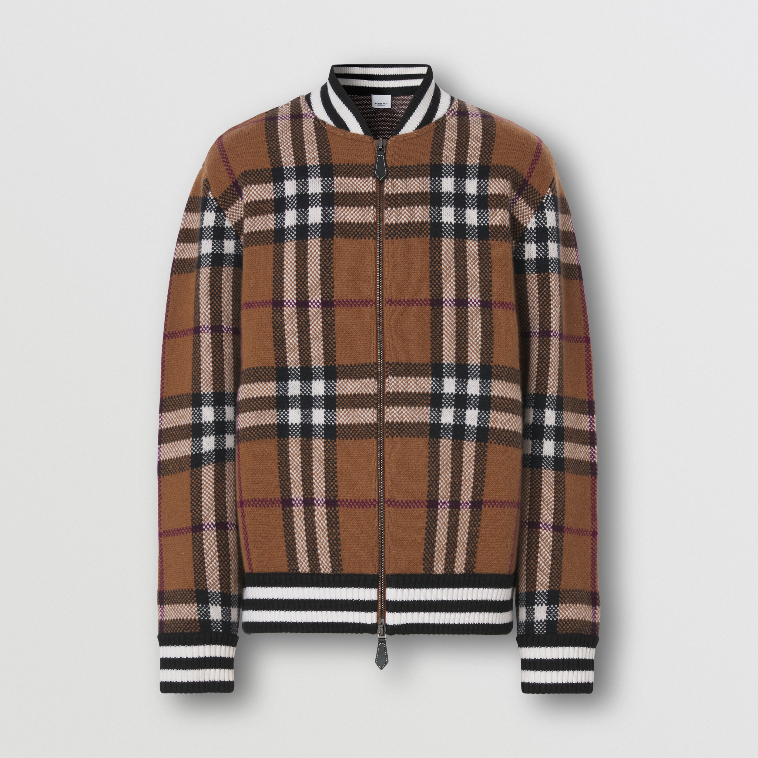 Check Cashmere Bomber Jacket in Birch Brown - Men | Burberry® Official - 4
