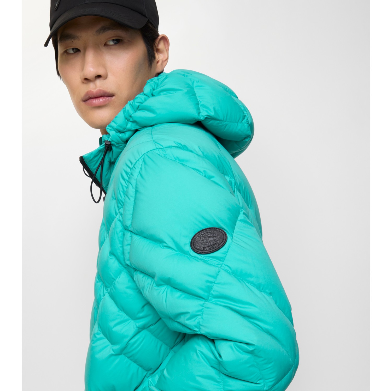 チェックステッチ ナイロン ドーバーズグリーン ダウンジャケット