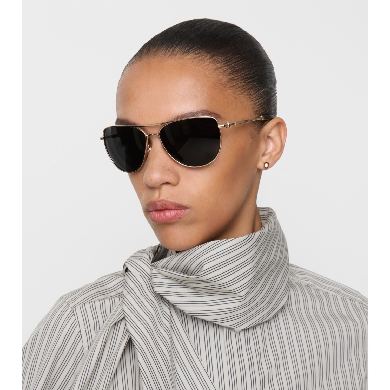 Metal Logo Square Sunglasses