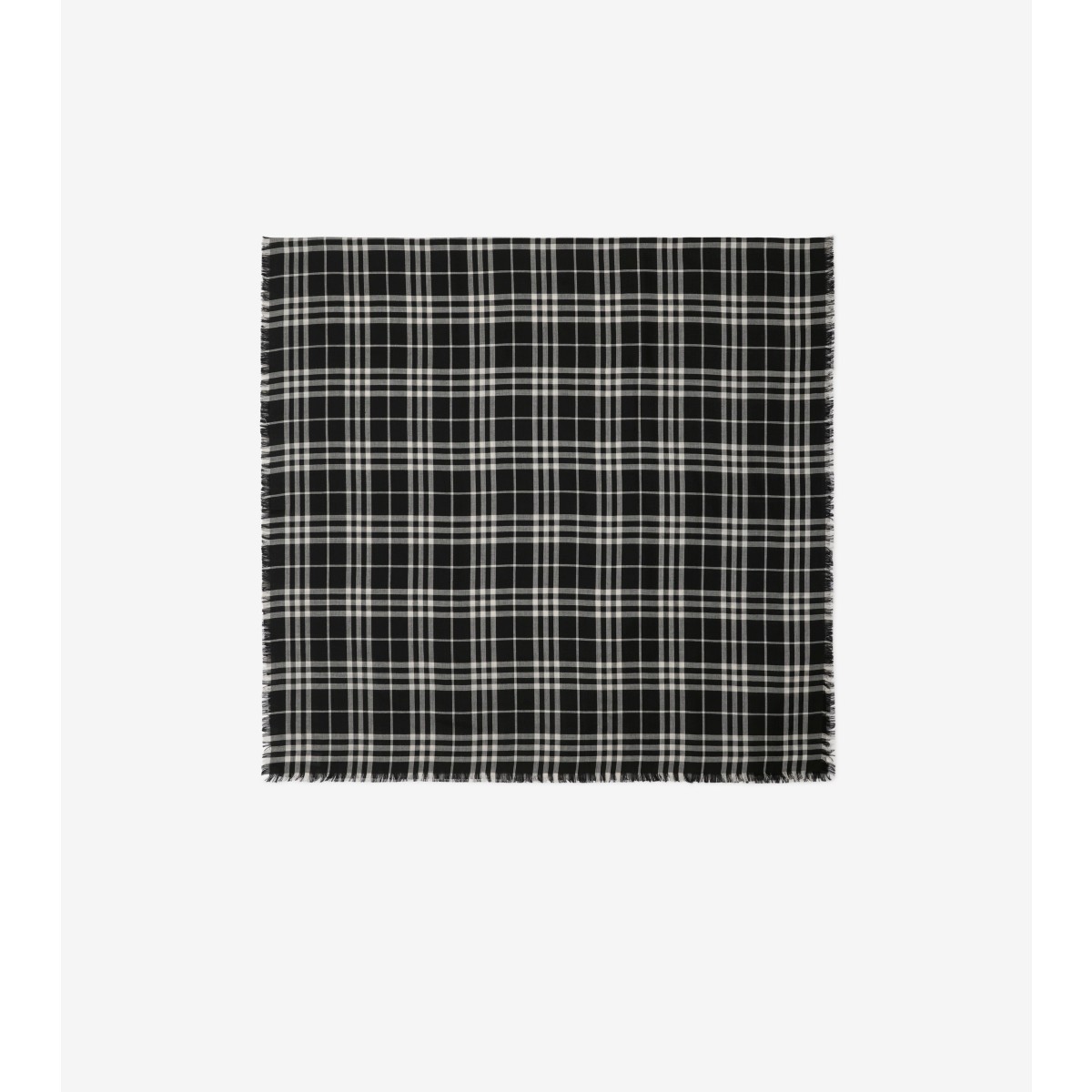  Check Cashmere Silk Scarf