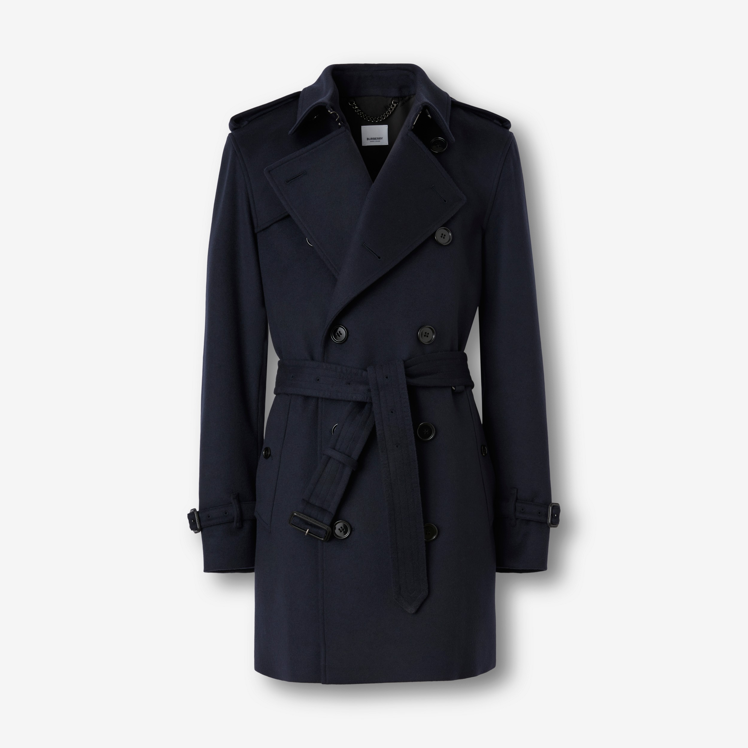 Trench coat Wimbledon de lã e cashmere (Azul-marinho Meia-noite) - Homens | Burberry® oficial - 1