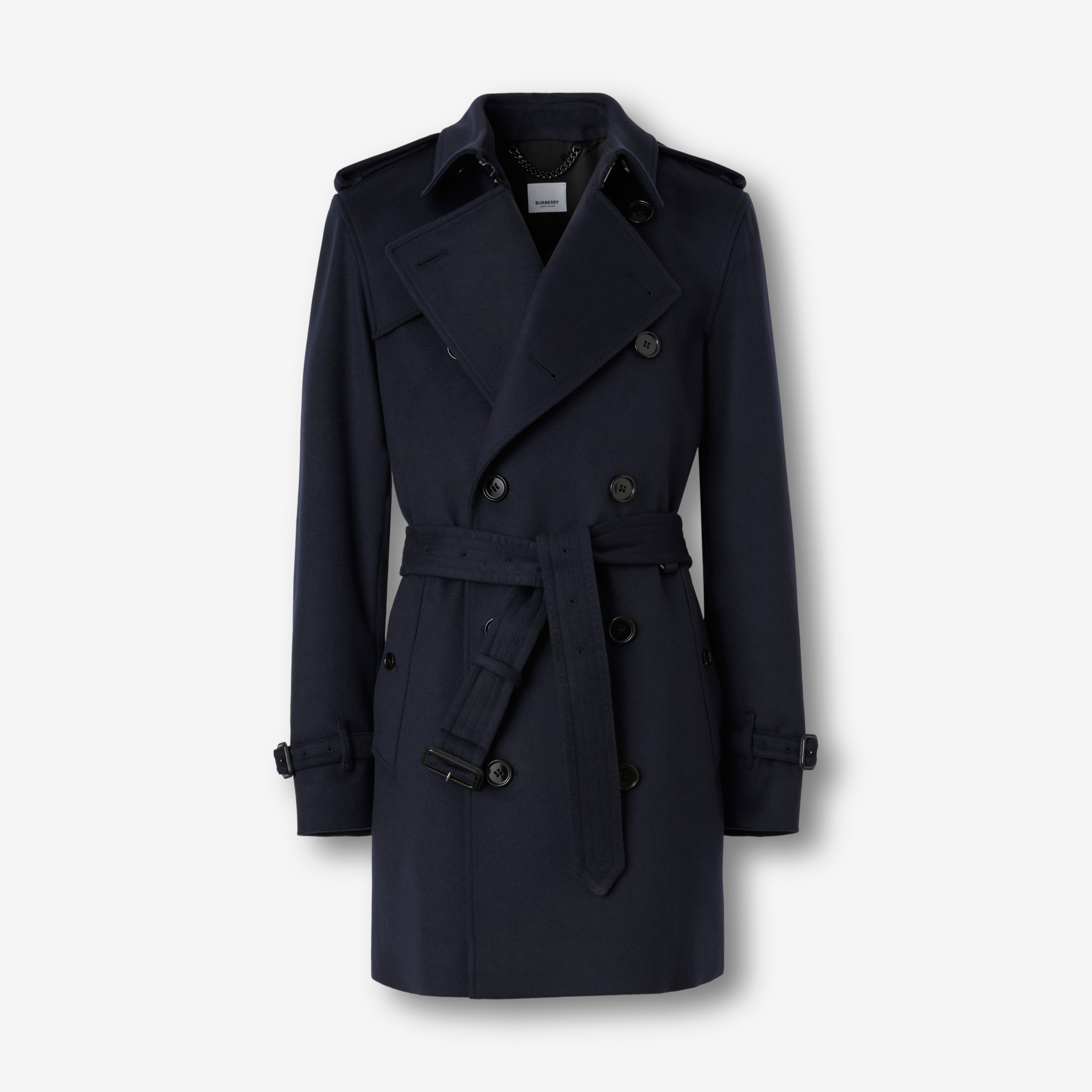 Wool Cashmere Wimbledon Trench Coat in Midnight Navy - Men | Burberry®  Official