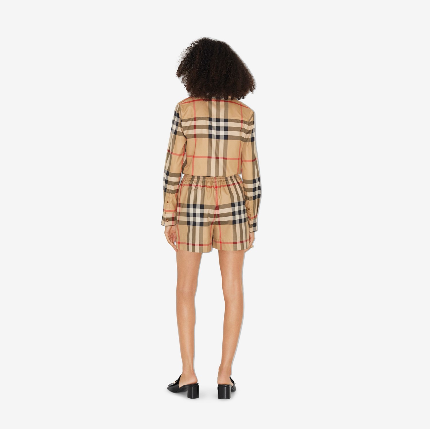 Camisa en algodón Check (Beige Vintage) - Mujer | Burberry® oficial