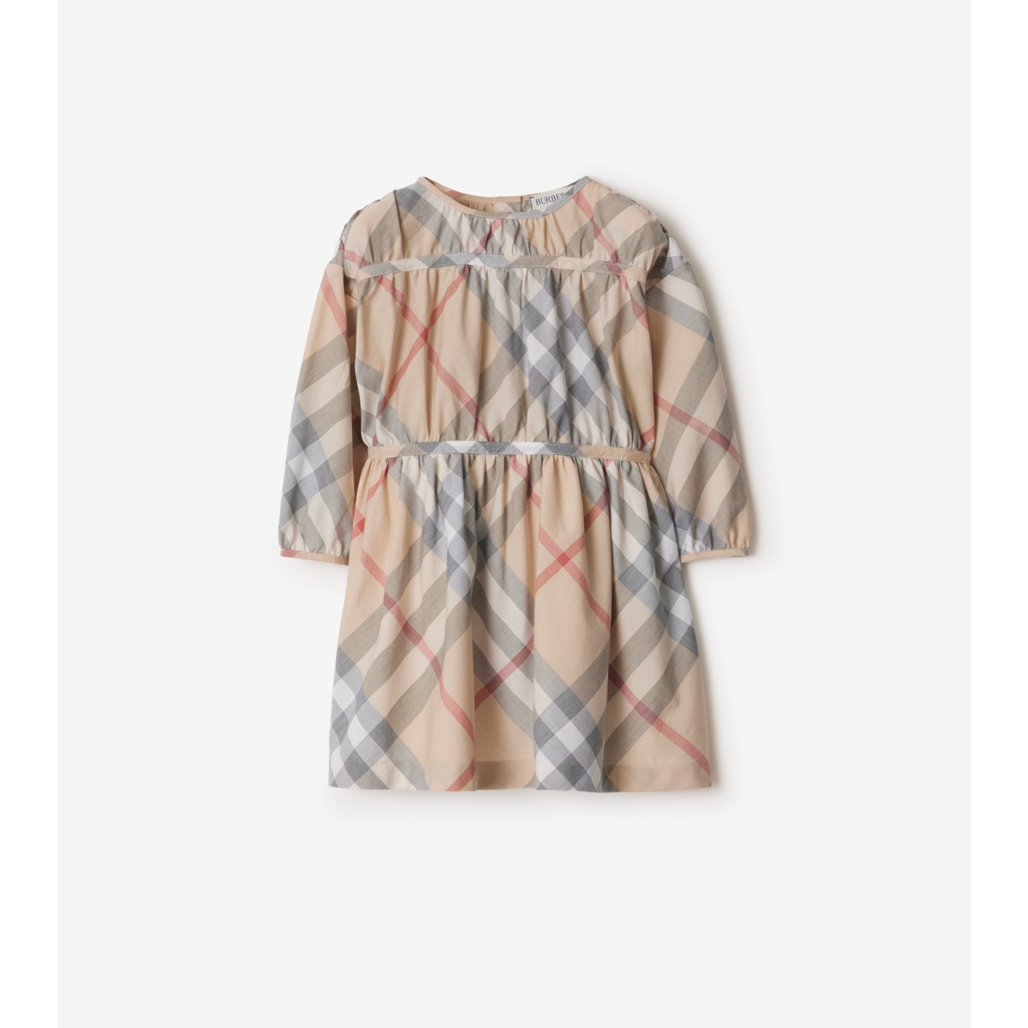 Check Cotton Dress in Pale stone Burberry Official