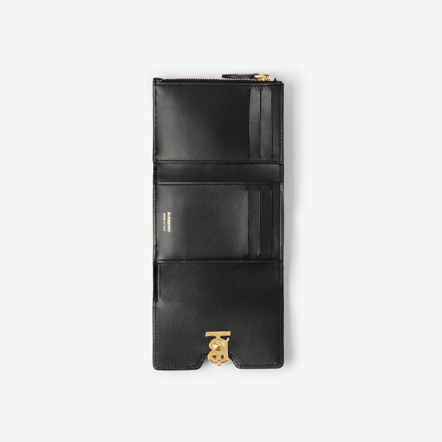 Kompakte TB-Brieftasche aus geprägtem Leder (Schwarz) - Damen | Burberry®