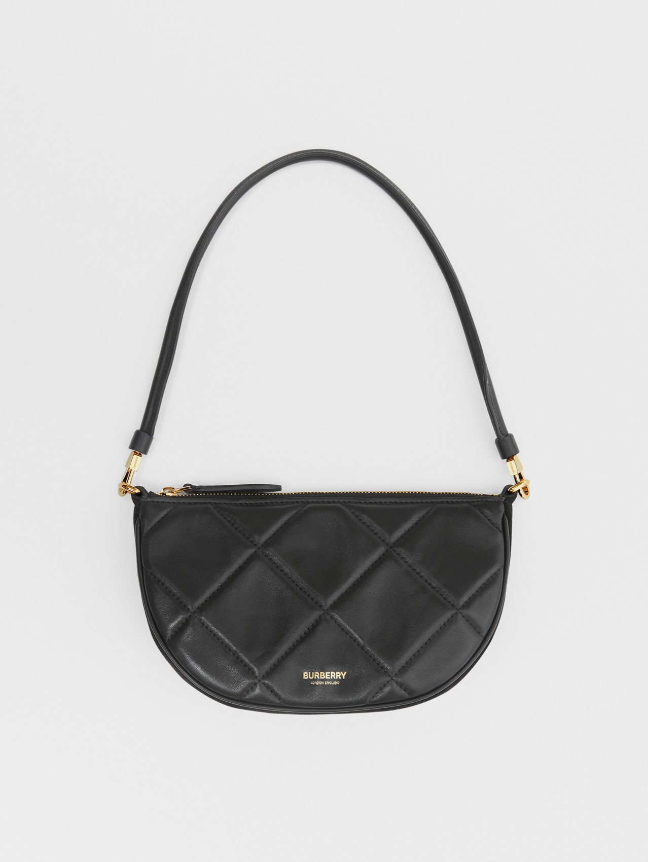 Quilted Lambskin Olympia Pouch in Black