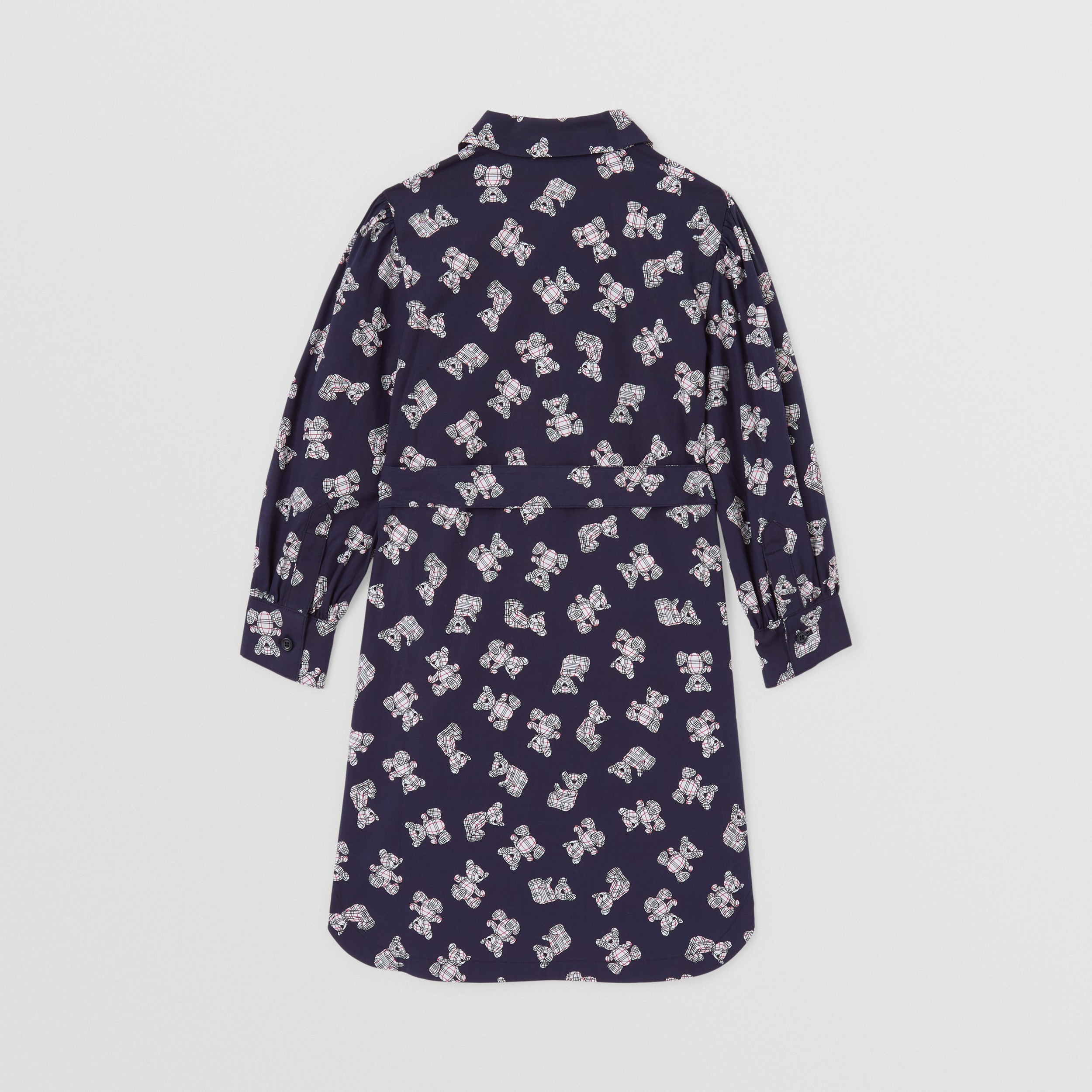 Thomas Bear Print Stretch Cotton Shirt Dress in Midnight | Burberry® Official - 4