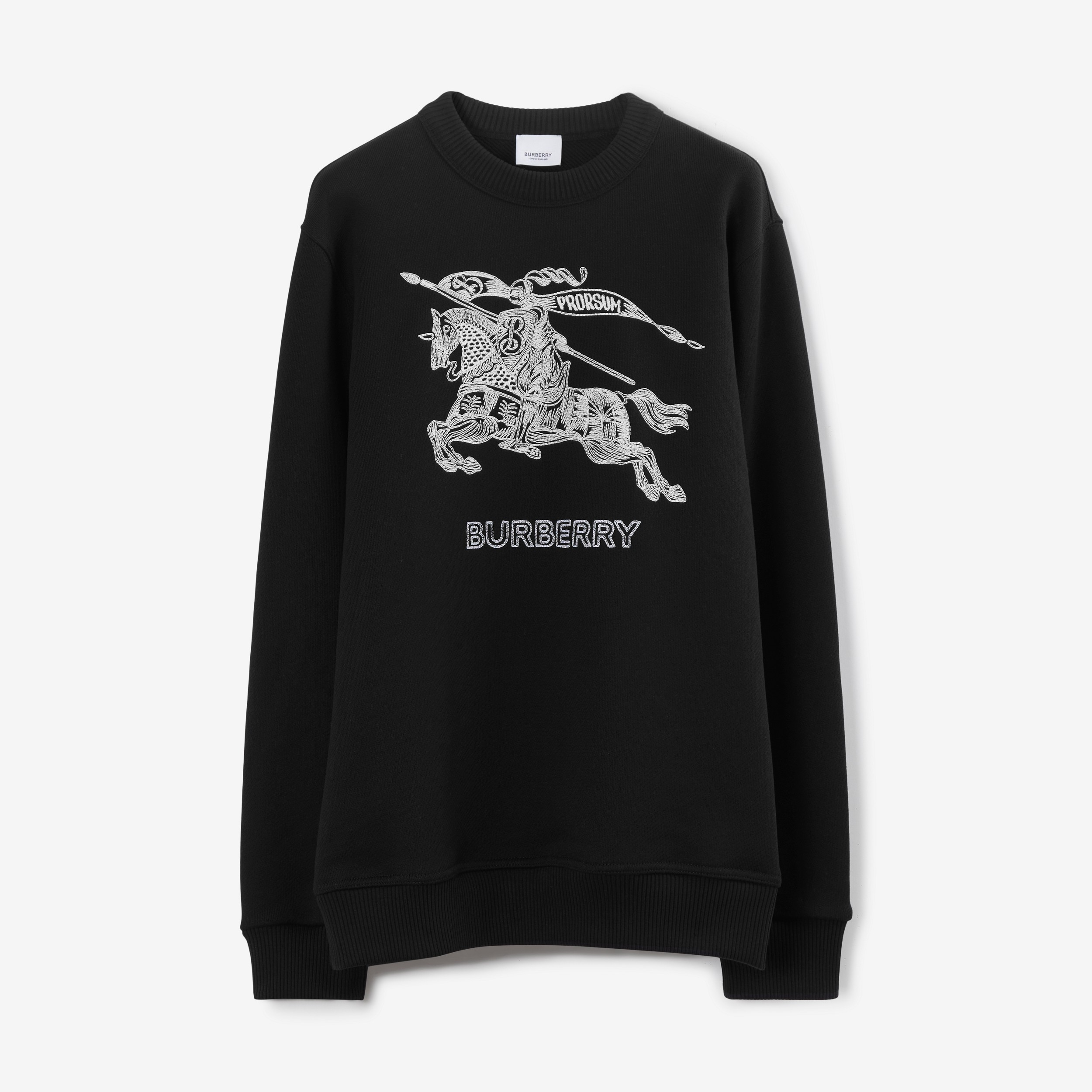 Embroidered EKD Cotton Sweatshirt in Black - Men | Burberry® Official - 1