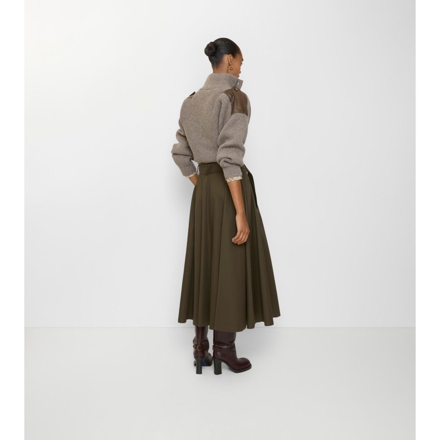 Gabardine Trench Midi Skirt - thumbnail 6