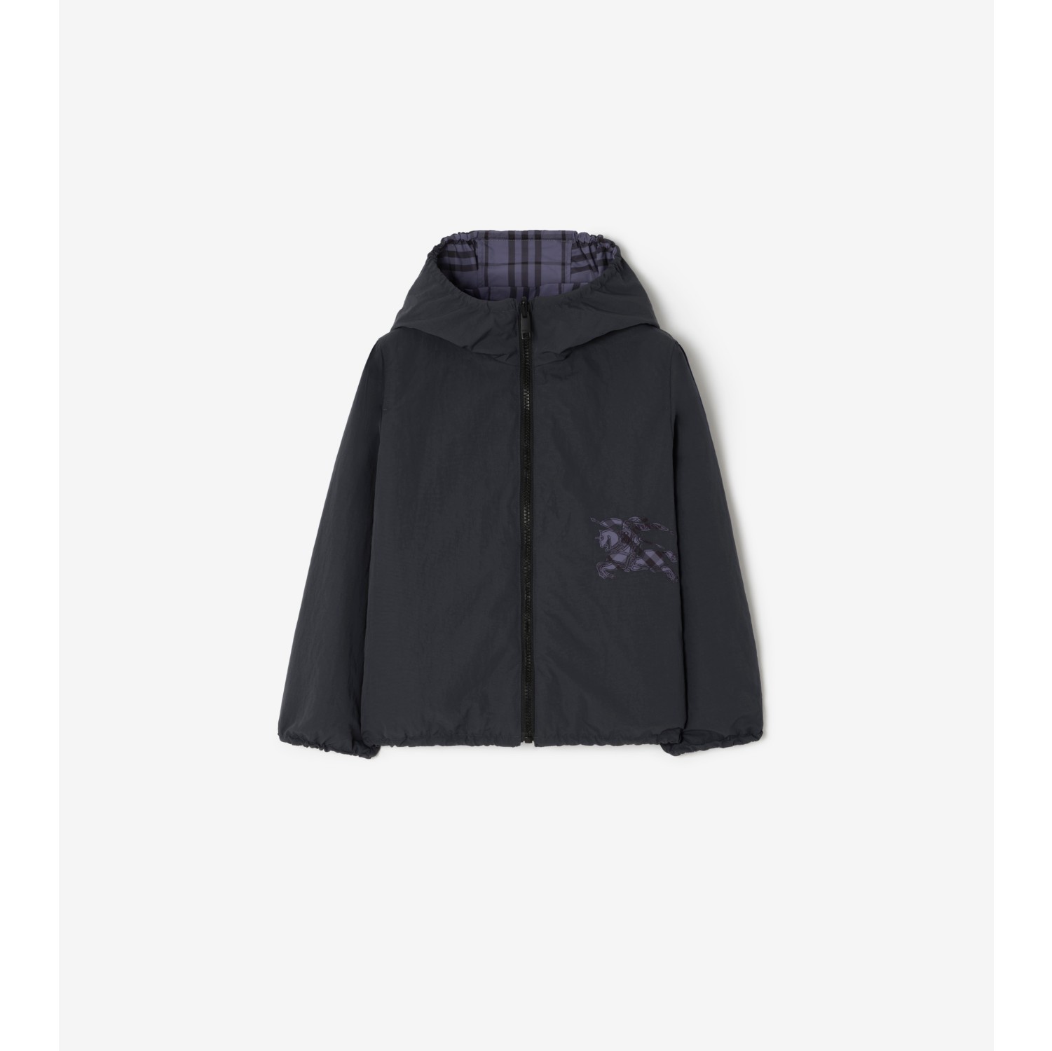 Reversible Check Hooded Jacket