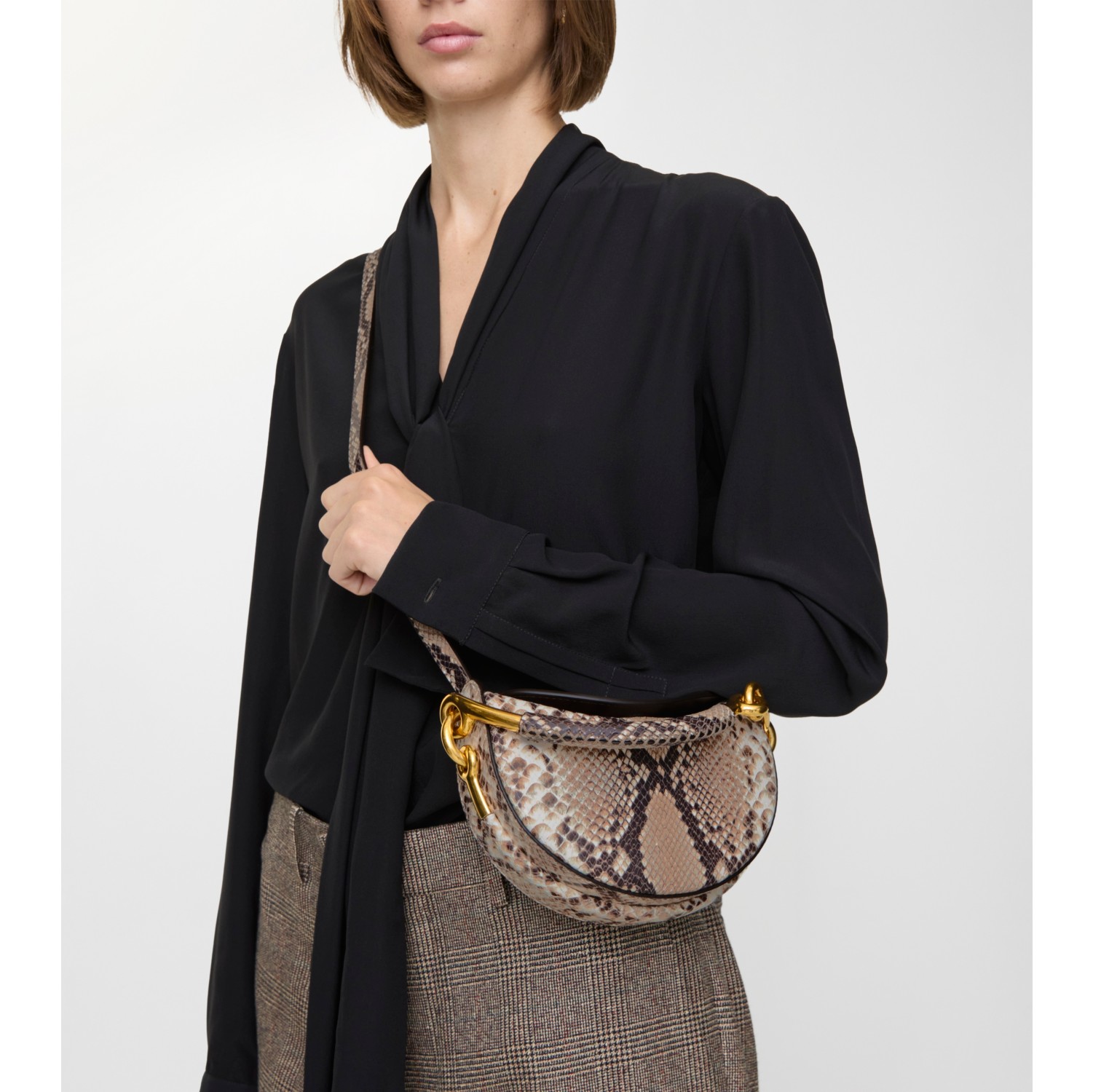 Bridle Clutch in Natural/Dark brown - Women, Leather | Burberry® Official