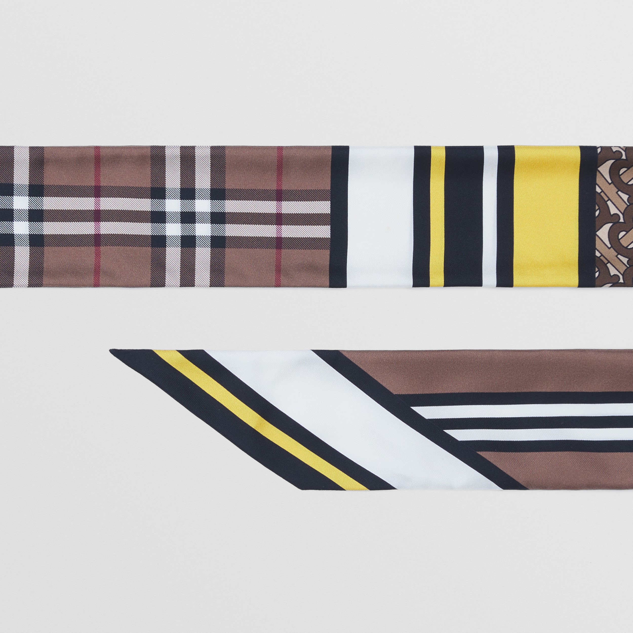 Montage Print Silk Skinny Scarf in Multicolour - Women | Burberry® Official - 2