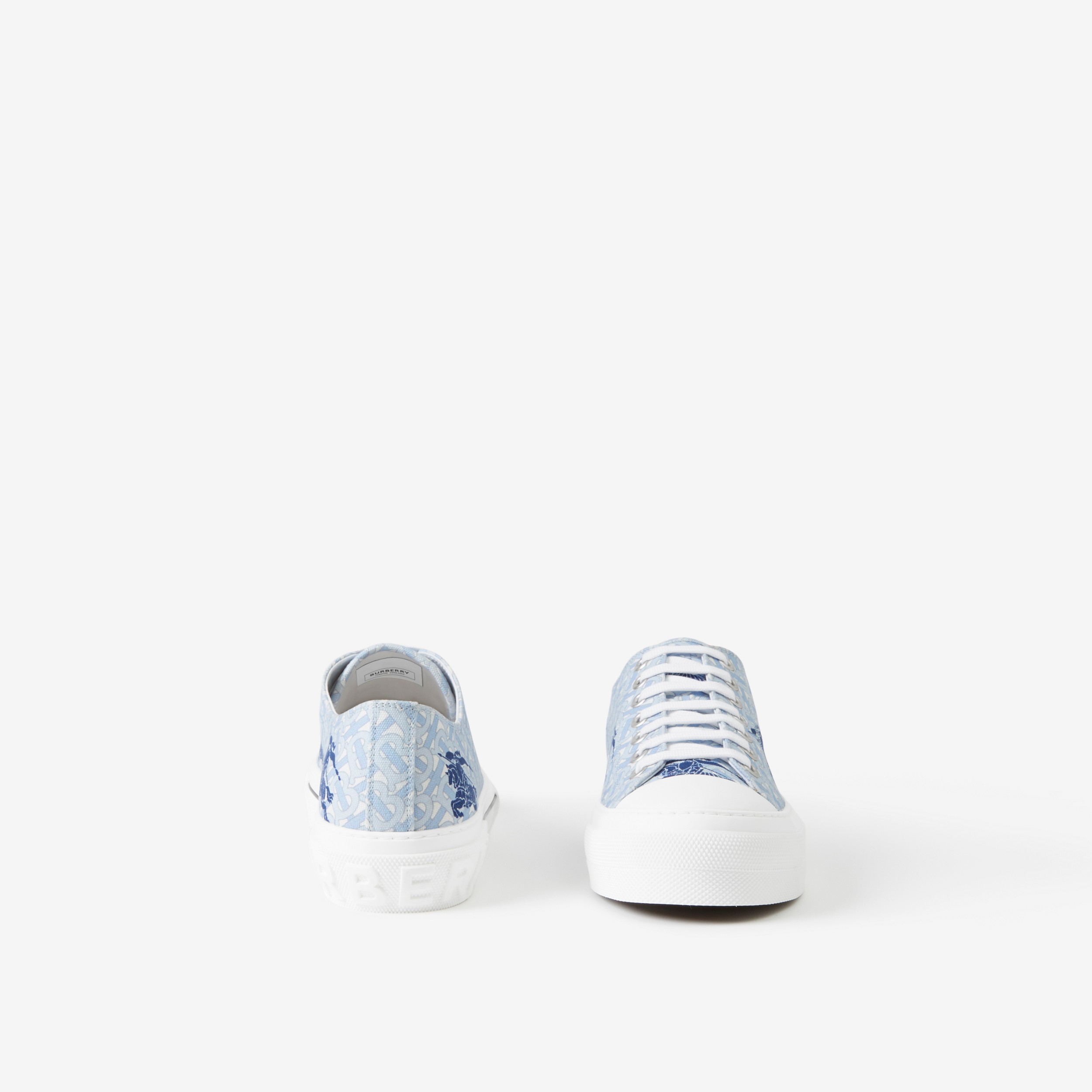 EKD Monogram Cotton Sneakers in Pale Blue - Men | Burberry® Official - 4