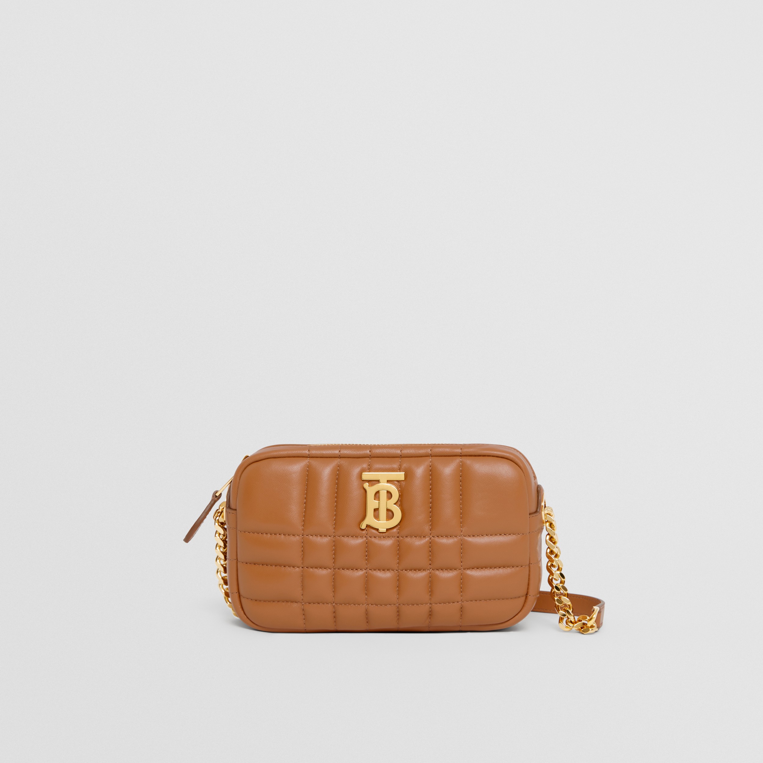 Mini Quilted Lambskin Lola Camera Bag in Maple Brown - Women | Burberry® Official - 1