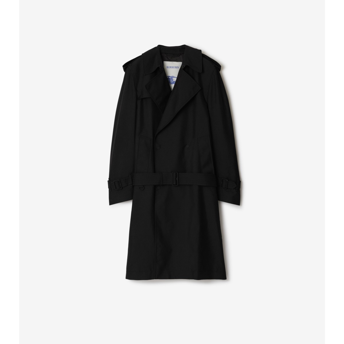 Burberry Double-breasted Belted Trench Coat In Black