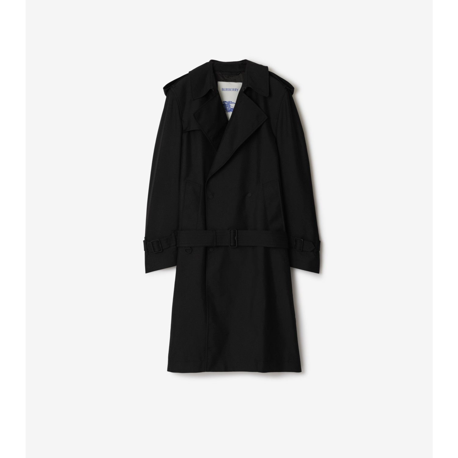 Long Silk Blend Trench Coat in Black - Women, Nylon | Burberry® Official