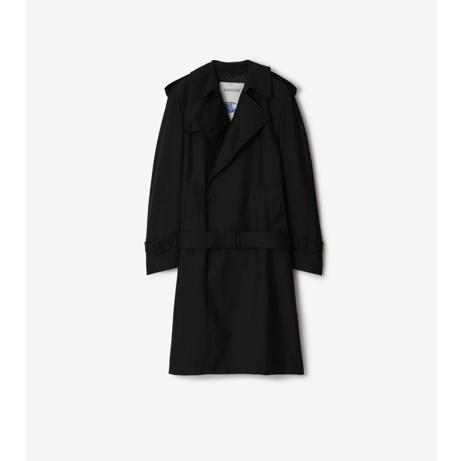 Long Silk Blend Trench Coat in Black - Women | Burberry® Official