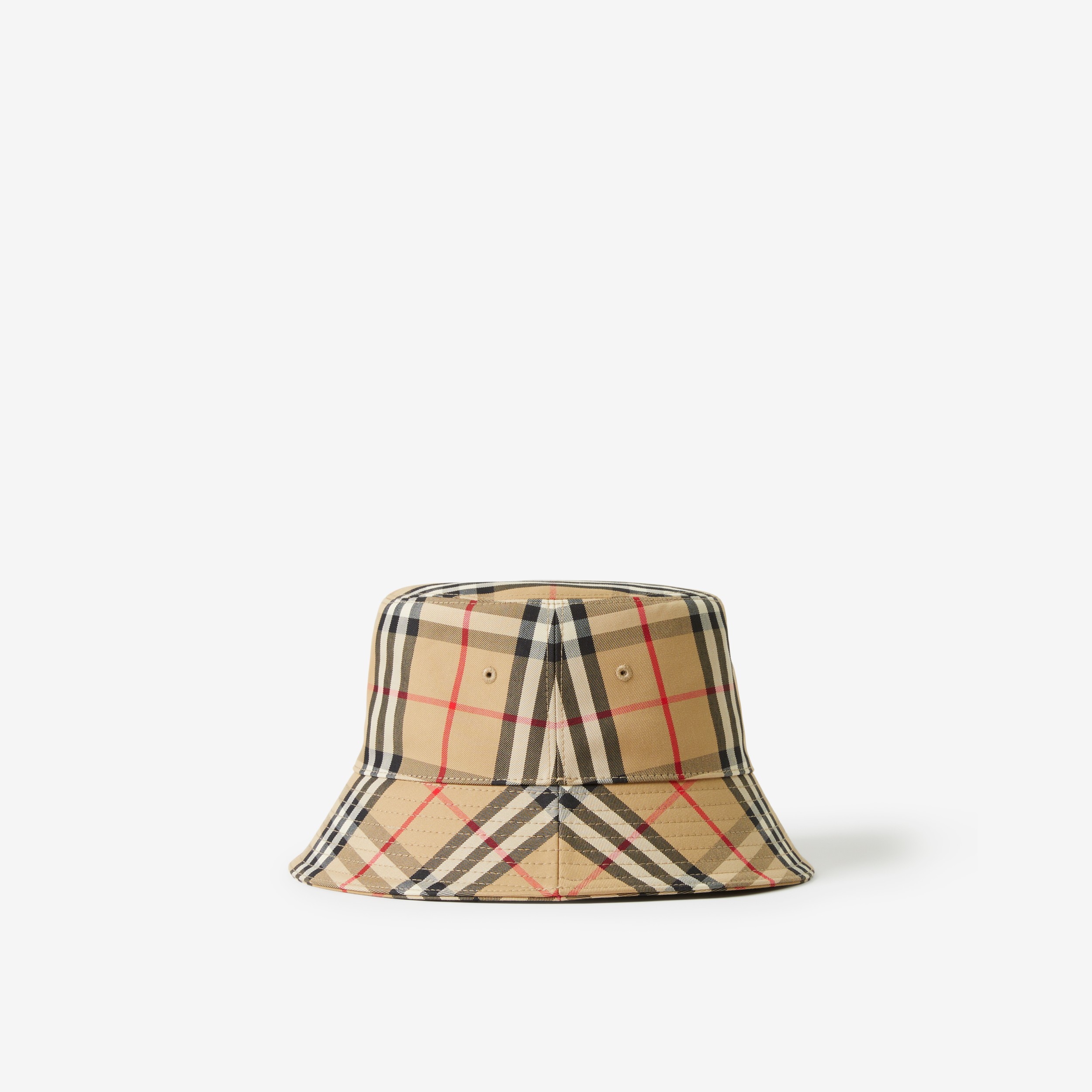 Vintage Check Technical Cotton Bucket Hat in Archive Beige