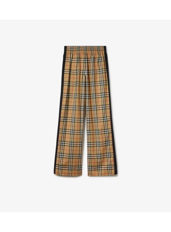 Checked cashmere pants in brown - Burberry