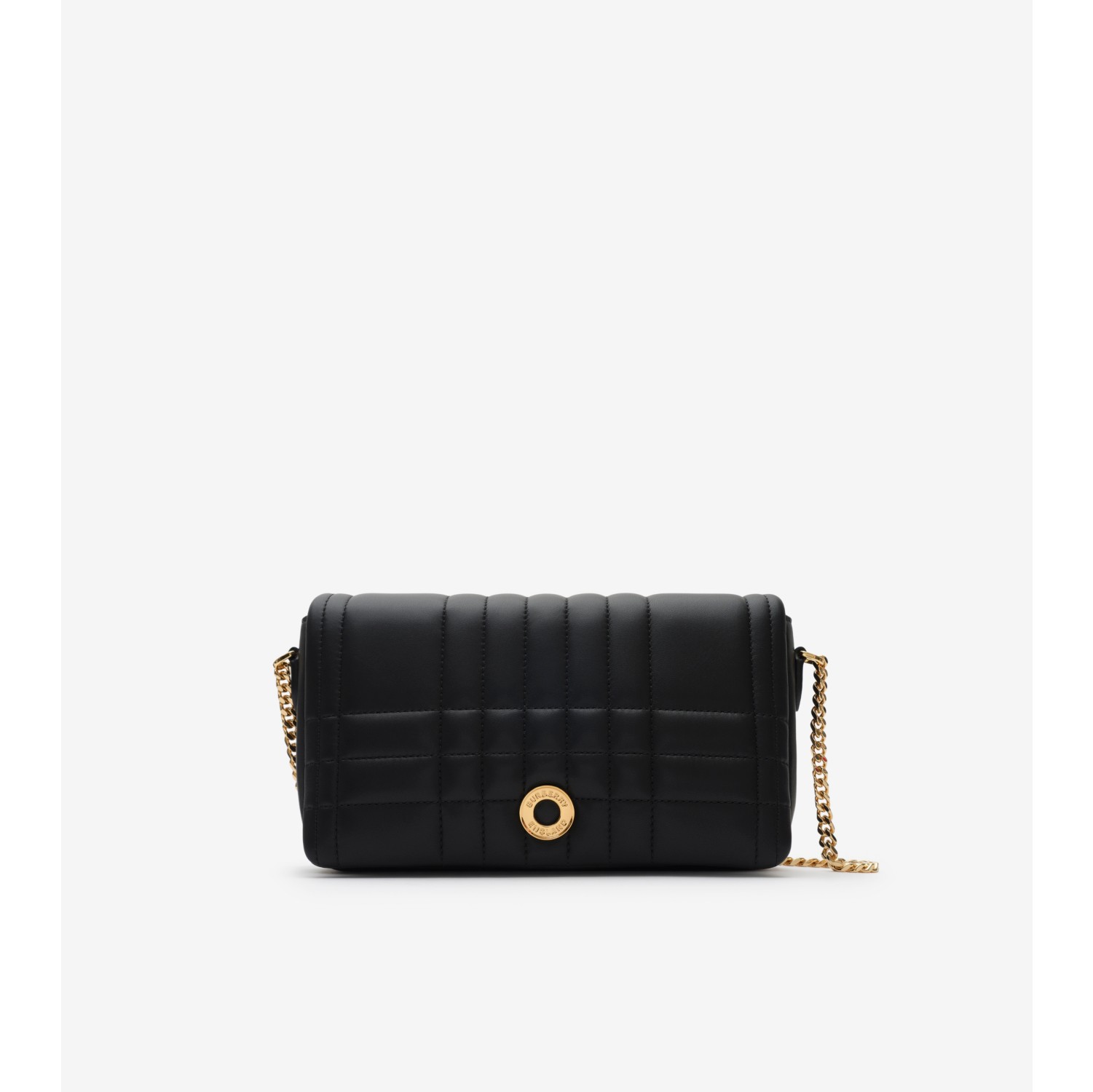 Quilted Leather Crossbody Bag in Black