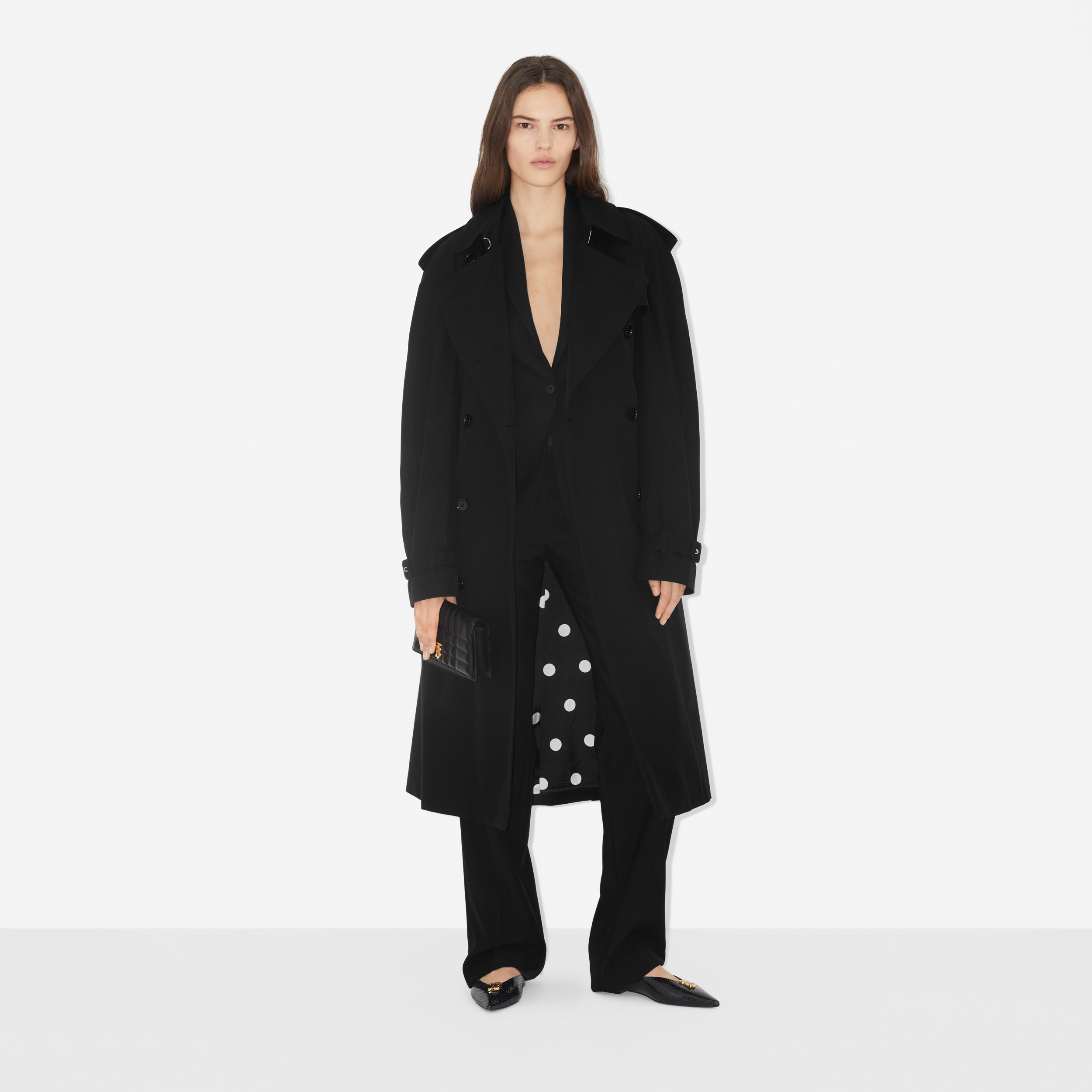 Trench coat en algodón de gabardina tropical (Negro) - Mujer | Burberry® oficial - 2