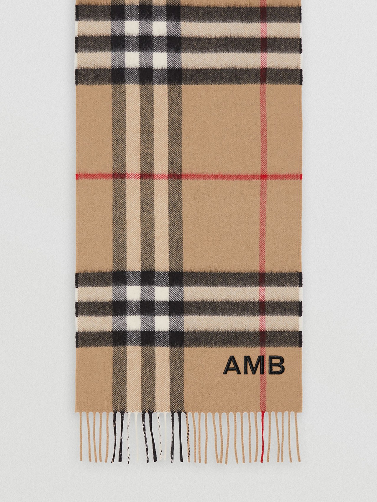 The Classic Check Cashmere Scarf in Archive Beige