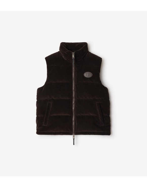 Colete acolchoado em veludo cotelê