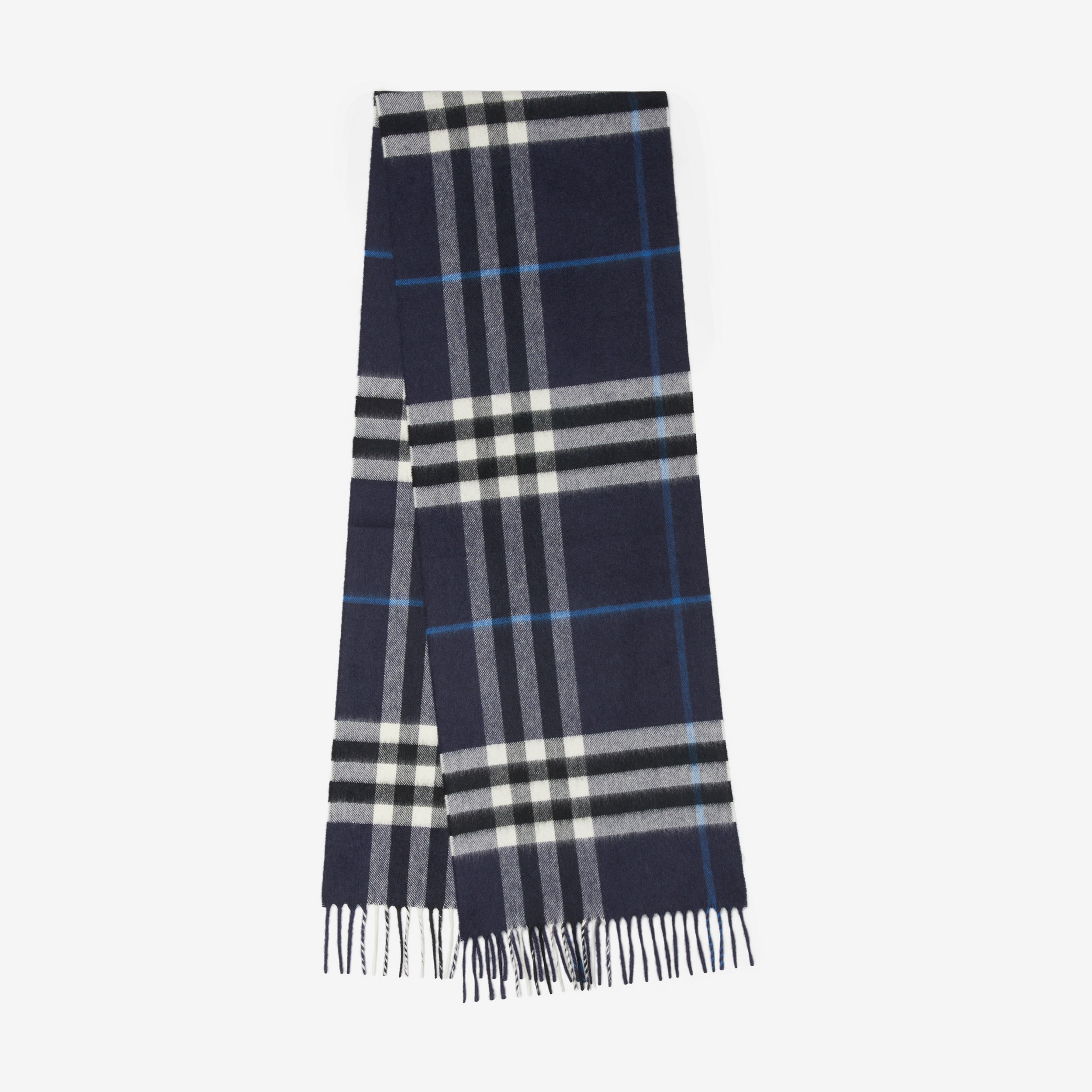 Night Check Cashmere Scarf – Online Exclusive in Dark Charcoal Blue | Burberry® Official - 1