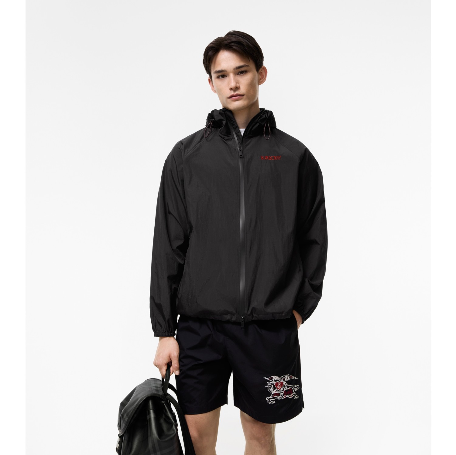 Heart Knight Nylon Clapton Hooded Jacket in Black - Men | Burberry