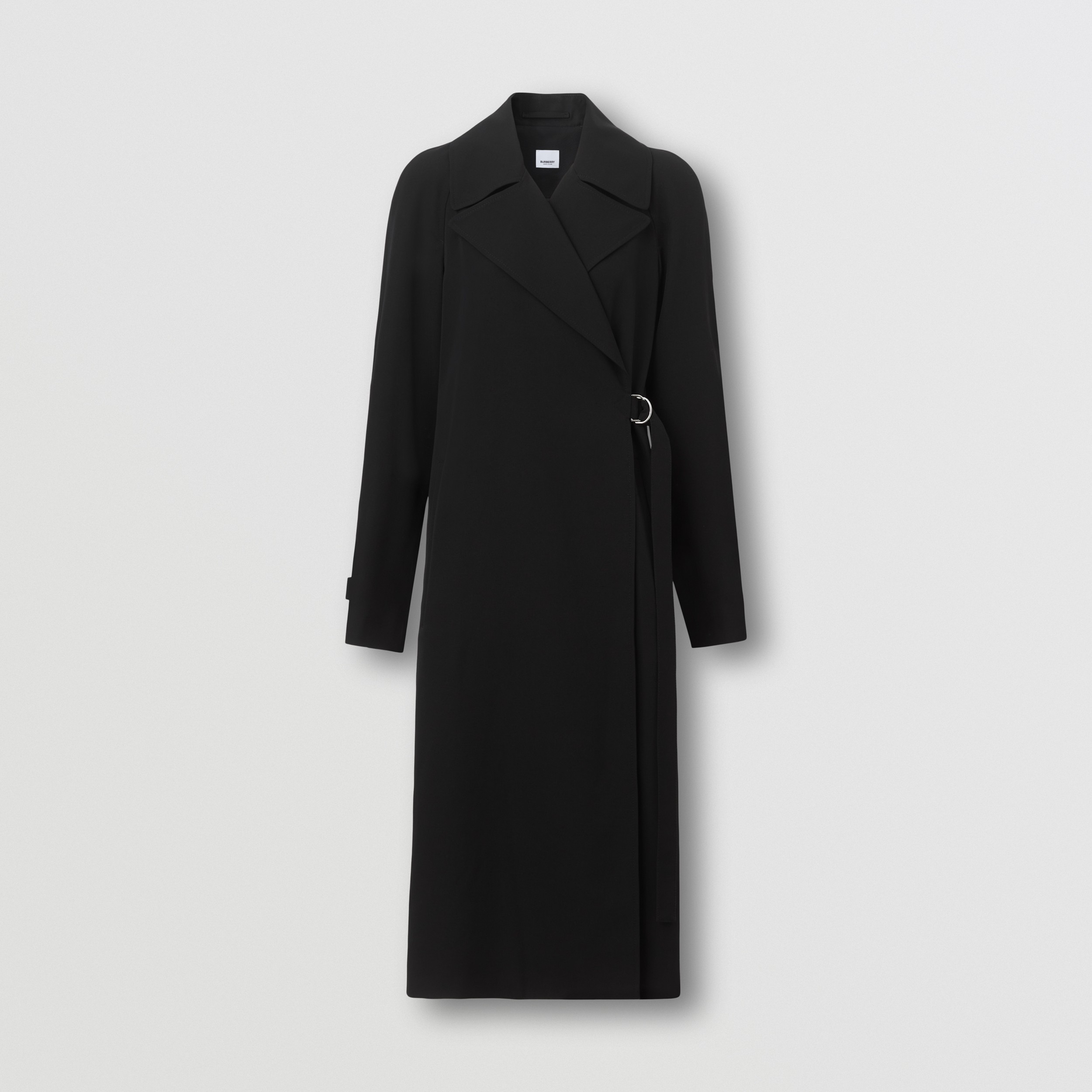 D-ring Detail Wool Wrap Coat in Black - Women | Burberry® Official - 4