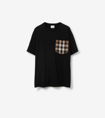 Burberry check pocket sales t shirt