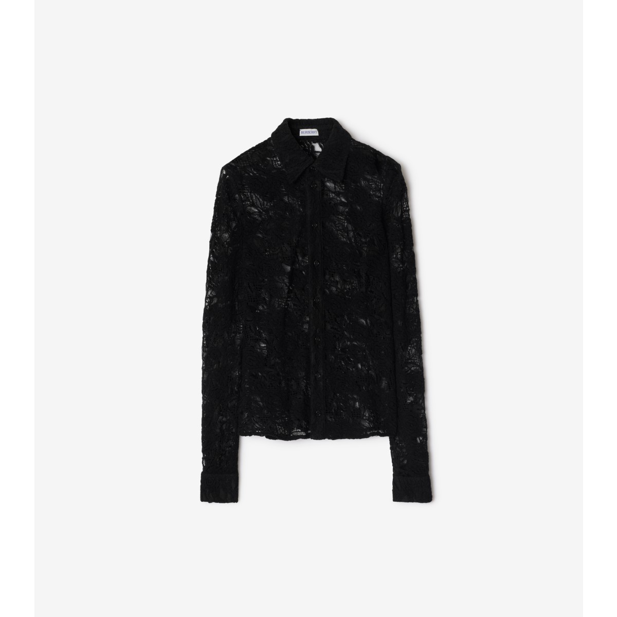 Burberry Floral Lace Shirt In Black