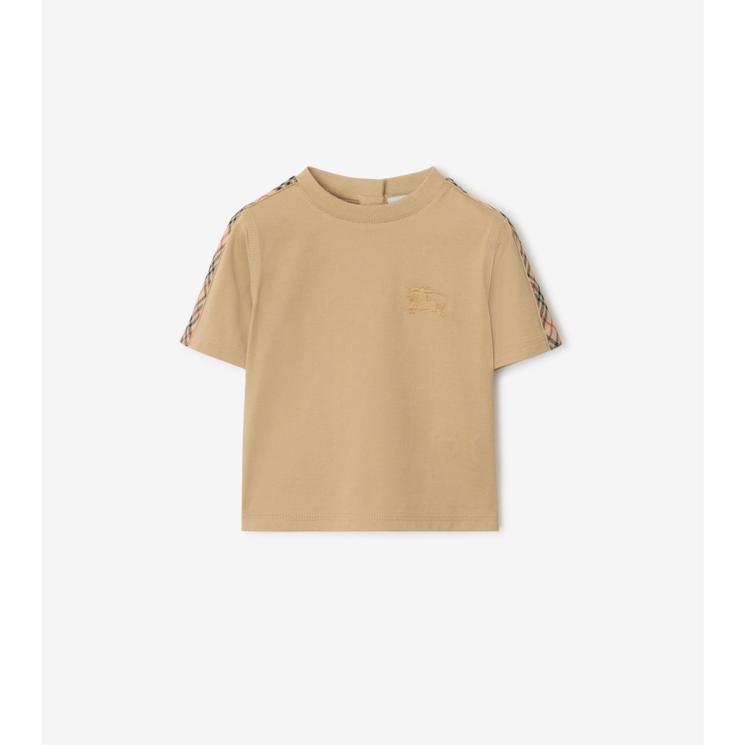 チェックトリム コットンTシャツ