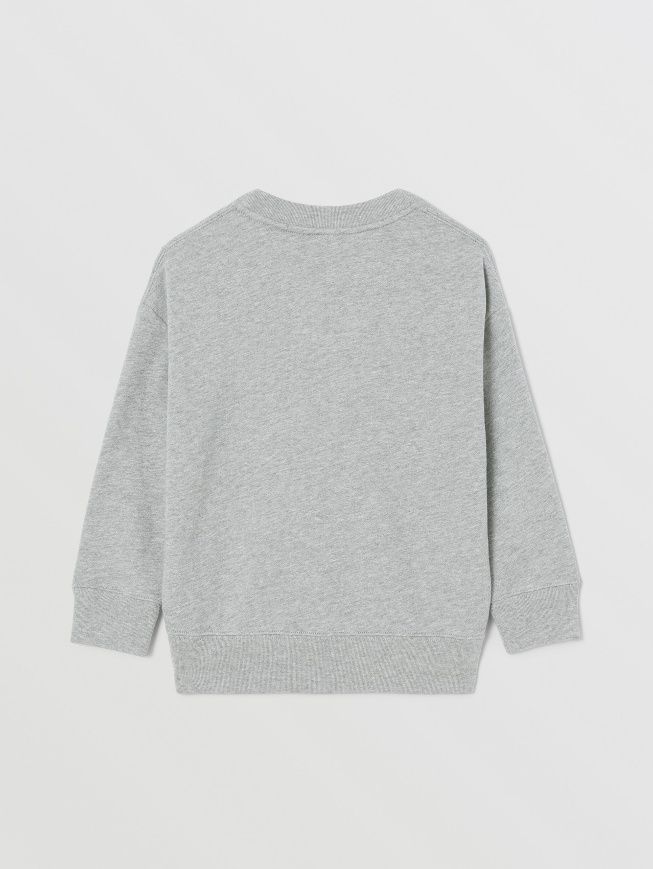 Montage Print Cotton Sweatshirt in Grey Melange