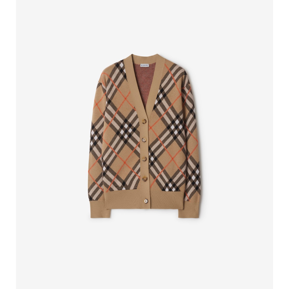 Check Wool Mohair Blend Cardigan